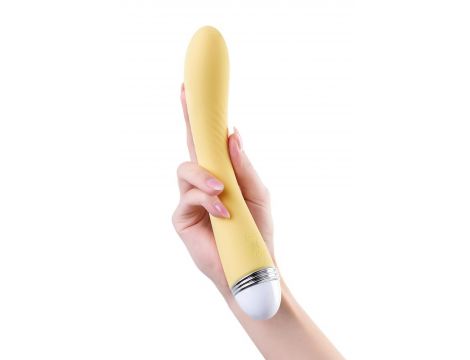 Wibrator punktu G Flovetta Calla silikonowy żółty USB 22 cm - 7