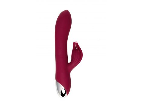 Vibrator with clitoral stimulator L'EROINA by TOYFA Sangra, silicone, burgundy, 20.5 cm - 2