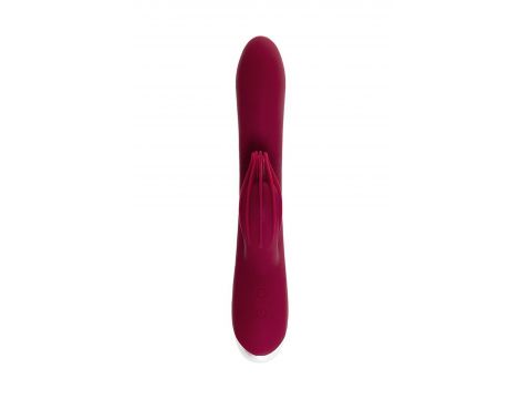 Vibrator with clitoral stimulator L'EROINA by TOYFA Sangra, silicone, burgundy, 20.5 cm - 4