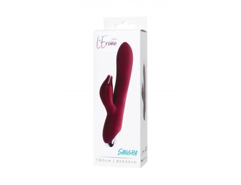 Vibrator with clitoral stimulator L'EROINA by TOYFA Sangra, silicone, burgundy, 20.5 cm - 6