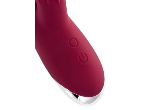 Vibrator with clitoral stimulator L'EROINA by TOYFA Sangra, silicone, burgundy, 20.5 cm - 8