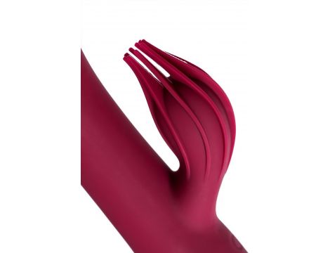 Vibrator with clitoral stimulator L'EROINA by TOYFA Sangra, silicone, burgundy, 20.5 cm - 9