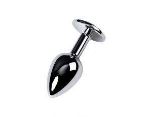 Silver anal plug TOYFA Metal,with a Topaz color gem