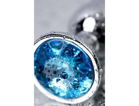 Silver anal plug TOYFA Metal,with a Topaz color gem - 10