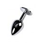 Silver anal plug TOYFA Metal,with a Topaz color gem - 2