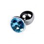Silver anal plug TOYFA Metal,with a Topaz color gem - 7