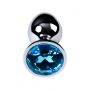 Silver anal plug TOYFA Metal,with a Topaz color gem - 3