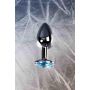 Silver anal plug TOYFA Metal,with a Topaz color gem - 9