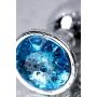 Silver anal plug TOYFA Metal,with a Topaz color gem - 11