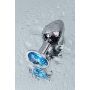 Silver anal plug TOYFA Metal,with a Topaz color gem - 10