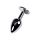 Silver anal plug TOYFA Metal,with a Topaz color gem