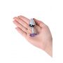 Silver anal plug with gem, blue - 7