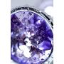 Silver anal plug with gem, blue - 10