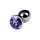 Silver anal plug with gem, blue