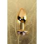 Golden anal plug TOYFA Metal,with a amethyst colored gem - 8