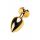 Gold anal plug TOYFA Metal with green round-shaped gem