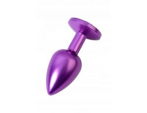 Purple anal plug TOYFA Metal with purple round-shaped gem