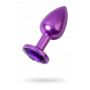 Purple anal plug TOYFA Metal with purple round-shaped gem - 3