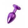 Purple anal plug TOYFA Metal with purple round-shaped gem - 2