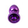 Purple anal plug TOYFA Metal with purple round-shaped gem - 4