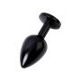 Black anal plug TOYFA Metal,with a ruby colored gem - 5