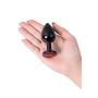Black anal plug TOYFA Metal,with a ruby colored gem - 8