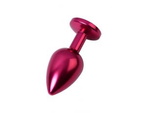 Red anal plug TOYFA Metal with black gem