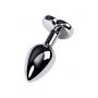 Silver anal plug with purple gem heart-shaped - 5