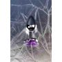 Silver anal plug with purple gem heart-shaped - 9
