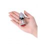 Silver anal plug with pink gem heart-shaped - 8
