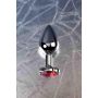 Silver anal plug with pink gem heart-shaped - 9