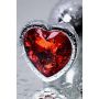 Silver anal plug with pink gem heart-shaped - 10