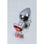 Silver anal plug with pink gem heart-shaped - 11