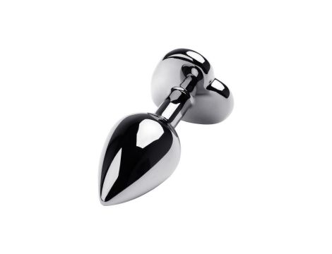 Anal plug Metal by TOYFA, metal, silver, with red crystal, 8 cm, O 3.4 cm