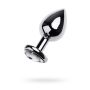 Anal plug Metal by TOYFA, metal, silver, with red crystal, 8 cm, O 3.4 cm - 3