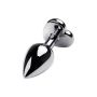 Anal plug Metal by TOYFA, metal, silver, with red crystal, 8 cm, O 3.4 cm - 2