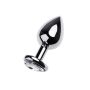 Anal plug Metal by TOYFA, metal, silver, with red crystal, 8 cm, O 3.4 cm - 4