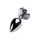 Anal plug Metal by TOYFA, metal, silver, with red crystal, 8 cm, O 3.4 cm