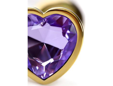 Anal plug Metal by TOYFA, metal, gold, with purple crystal, 7 cm, O 2.7 cm - 5