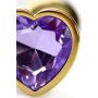 Anal plug Metal by TOYFA, metal, gold, with purple crystal, 7 cm, O 2.7 cm - 6