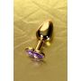 Anal plug Metal by TOYFA, metal, gold, with purple crystal, 7 cm, O 2.7 cm - 3