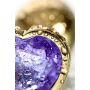 Anal plug Metal by TOYFA, metal, gold, with purple crystal, 7 cm, O 2.7 cm - 9