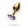 Anal plug Metal by TOYFA, metal, gold, with purple crystal, 7 cm, O 2.7 cm