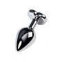 Silver anal plug TOYFA Metal with black heart-shaped gem, length 7 cm, diameter 1,8-3,3 cm, weight 92 gr - 5