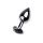 Silver anal plug TOYFA Metal with black heart-shaped gem, length 7 cm, diameter 1,8-3,3 cm, weight 92 gr