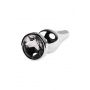 Silver anal plug TOYFA Metal with white round-shaped gem, length 9 cm, diameter 1,5-4 cm, weight 205 gr - 7