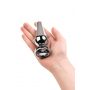 Silver anal plug TOYFA Metal with white round-shaped gem, length 9 cm, diameter 1,5-4 cm, weight 205 gr - 5