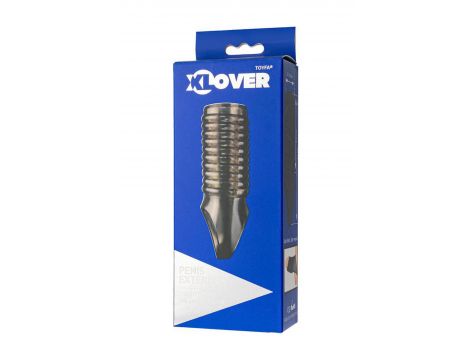 ToyFa XLover, Penis sleeve, for enlargement, TPE, transparent black, 11 cm - 5