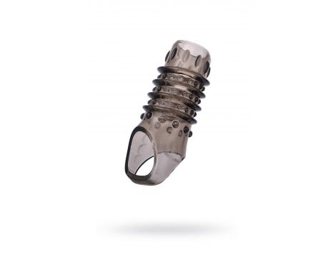 ToyFa XLover, Penis sleeve, for enlargement, TPE, transparent black, 10,5 cm