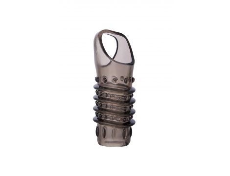 ToyFa XLover, Penis sleeve, for enlargement, TPE, transparent black, 10,5 cm - 2